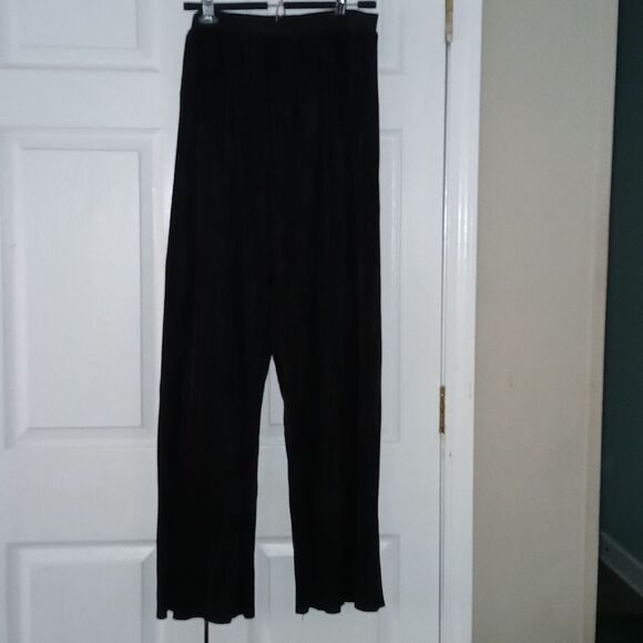 Kaari blue Curvy black crinkle elastic wide leg dress pants Sz 2X - Picture 1 of 7